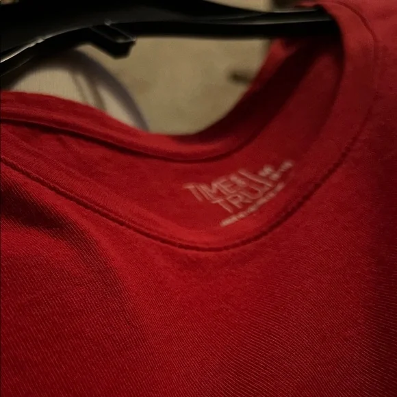 Time and Tru Women's Bold Red Long Sleeve Tee - Picture 6 of 6